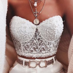 NWT Pretty In Pearls Hand Beaded Bustier